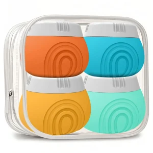 Silicone Travel Bottles 4 Pack Squeezable Leak Proof Toiletry Containers for Shampoo Lotion Cosmetic Use