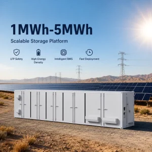 Smart 1MWh 2.5MWh 3.85MWh 5MWh Containerized BESS LiFePO4 Solar Wind Energy Storage Hybrid Grid Peak Shaving EMS RS485 Liquid