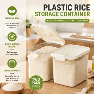 Smart Nordic Style Kitchen Plastic Rice Storage Container Home Use Large 20 Pound Sealed Insect Proof Moisture Proof Box