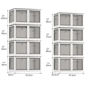 Snack Storage Container with Lid Five Side Door No Install Foldable Bin in Multi Color Options