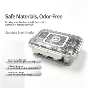 Snackle Box Container with Lid and Handle Food Organizer for Outdoor Travel Party Beach Picnic