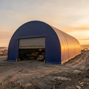 Snow Load 1.5kN Certified Mining Warehouse Fabric Building Arch Roof 100x150m Navy PVDF for Coal Mine Dust Proof