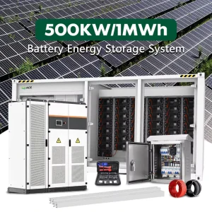 Solar PV Integrated 1MWh BESS 500kW Containerized Energy Storage System Air Cooled 8000 Cycles LiFePO4 Battery IP55 Protection