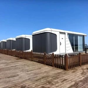 Solar Panel 2 Rooms Space Capsule Modular House Portable Prefabricated Cabin Pod Homes with Kitchen and Bathroom