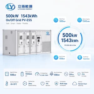 Solar Power LiFePO4 Battery Storage Container Customizable on Grid Energy Storage System CAN Communication for Renewable Energy