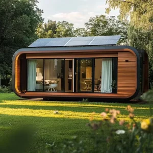 Solar Powered Space Airship Pod Luxury Steel Structure Container House Bed Bath Waterproof Modular Mobile Hotel Modern