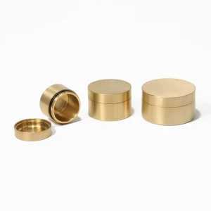Solid Brass Storage Box Round Airtight Moisture Proof Waterproof Container for Tea Medicine Jewelry Outdoor Portable Case