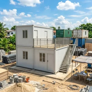 Soundproof Prefab Container House Two Layer Modular Sound Insulated Detachable Dormitory Cabin for Construction Site