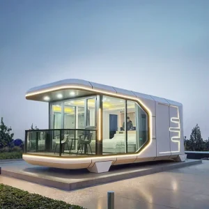 Space Capsule Portable House Luxury Modern Prefab Steel Structure Waterproof Mobile Office & Beach House for Camping Resort