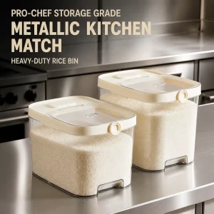 Space-organized Plastic Rice Storage Tank Enlarged 5L Capacity Moisture-Proof Sealed Grain Container