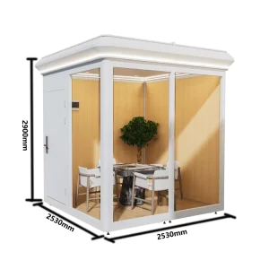 Spacious Waterproof Aluminum Modern Eco Friendly Lightweight White Tiny Home Prefab House Outdoor Yoga Pilates Studio Mobile
