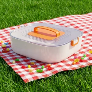 Square Candy Storage Box Kitchen Camping Use Injection Molded Portable Food Container