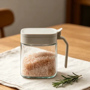 Square Glass Seasoning Storage Jar 255ml Airtight Kitchen Spice Condiment Container