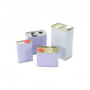 Square Metal Paint Can with Handle Empty Tinplate Container for Coating Solvent Adhesive Chemical Packaging Custom OEM Supplier