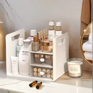 Stackable Eco Friendly Modern Multi Size Drawer Plastic Desktop Organizer Rectangular Storage Rack for Stationery Cosmetics