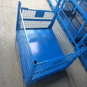 Stackable Steel Storage Container Heavy Duty Metal Welded Steel Frame Storage Container for Warehouse Turnover