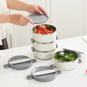 Stackable Thermal Multi Layer BPA Free Lunch Box 304 Stainless Steel Leakproof Bento Box Portable Insulated Food Container