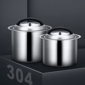 Stainless Steel Airtight Glass Lid BPA Free Stackable Durable Storage Container for Flour Sugar Tea & Bulk Food (6kg 12.5kg)