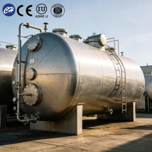 Stainless Steel Fixed Pressure Vessel Storage Tank CE ISO Certified High Capacity for Industrial Liquid