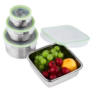 Stainless Steel Food Containers Bento Lunch Box Food Storage Leakproof BPA Free Microwave Safe Metal Lunch Box for Adults
