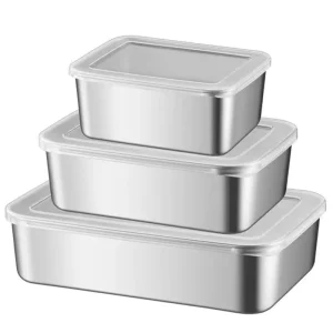 Stainless Steel Food Storage Containers Airtight Lids for Kitchen Bento Box Meal Prep Metal Lunch Box Freezer and Microwave Safe