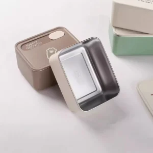 Stainless Steel Fresh keeping Box 304 Food Grade Lunch Box Bento Box Microwave Heating Sealed Leak Proof Storage Box