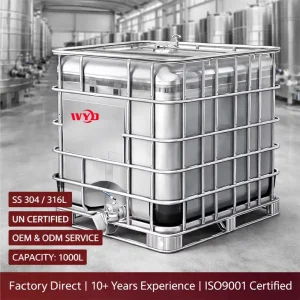 Stainless Steel IBC Tank 1000L Liquid Nitrogen Pressure Vessel Cleaning Machine Hygienic Maintenance ISO9001 Certified