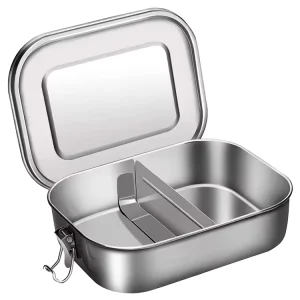 Stainless Steel Leakproof Bento Lunch Box with 2 Compartments for Adults Eco Friendly Durable Food Packaging for Meal Prep