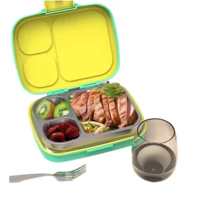Stainless Steel Lunch Bento Box for Kids Microwave Leakproof Divided Containers