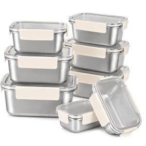 Stainless Steel Lunch Box Large Capacity Food Storage Container Leakproof Bento Box for Office Travel Meal Prep Reusable
