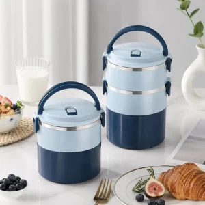 Stainless Steel Lunch Box Multi Layer Insulated Leakproof Portable Bento Box Large Capacity for School Office Travel