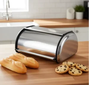 Stainless Steel Silver Bread Bin OEM ODM Classic Bread Box for Kitchen