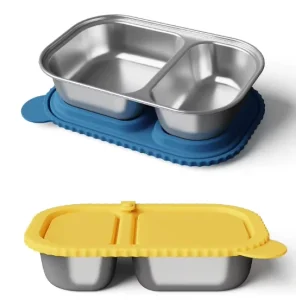 Stainless Steel Snack Bowl with Silicone Lid Reusable Food Container for Kids & Adults Portable Eco Friendly Storage Box