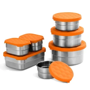 Stainless Steel Snack Containers for Kids and Toddlers Small Food Containers with PP Lids Metal Lunch Box for Daycare and School