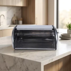 Stainless Steel Tradition Roll Up Lid Bread Storage Bin Multi Purpose Storage Box Container For Home