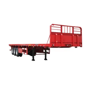 Standard Flatbed Trailer / Platform Semi Trailer 3 Axles for General Cargo Transport