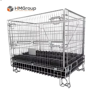 Standard Size Wine Cellar Storage Durable Metal Steel Stackable Collapsible Wire Mesh Container for Wine Industry