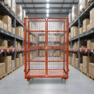 Steel All Purpose Storage Roll Container with Transport Trolley Durable for Warehouse Retail Backroom and Stockroom Use