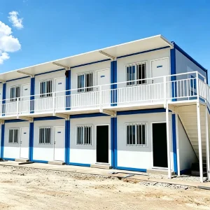 Steel Container House 2-Layer Frame Houses Prefab Office Apartment for Home Hotel Workers Dormitory Use