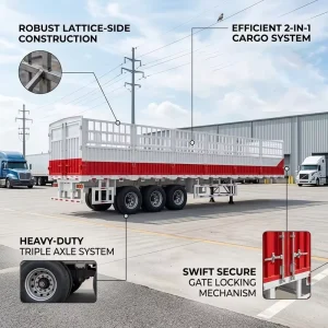 Steel Detachable Side Fence Multi-Axle Semi Trailer Heavy Duty Custom Load Container for Long-Distance Cross-Country
