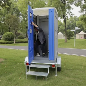 Steel Sandwich Panel Mobile Toilet Trailer Portable WC Luxury Modern Design Eco-Friendly Park Workshop Outdoor Use