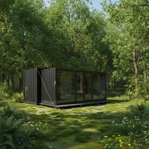 Steel Structure Container House With Black Steel Kitchen Cabinets EPS Insulation Modified Shipping Container Housing