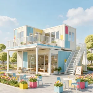 Steel Structure Prefabricated Container BBQ Shop Mobile Pop up Grill Booth for Seaside Street Business