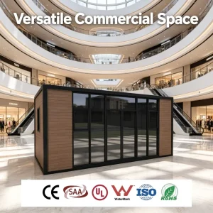 Stylish Detachable Container Photo Studio with Glass Facade and Studio Lighting for Portrait Business Art Gallery Rental Asset