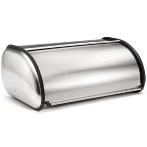 Stylish Metal Bread Box Set Roll up Cover Bread Storage Container with Stainless Steel Body for Kitchen Organizer