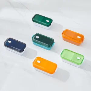 Stylish Plastic Bento Boxes with Lid for Everyday Meals Two Compartment Food Storage and Preservation