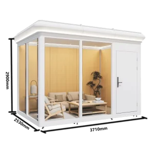 Stylish Rounded Edge Modular Aluminum Container House Creative Art Studio Prefabricated Cabin Eco Friendly Waterproof Minimalist