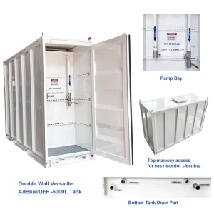 Sumac 5000L Double Wall Carbon Steel for DEF Storage Tank 110% Self Bunded Transfer with Lockable Pump Bay