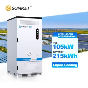 Sunket Lithium Ion Solar Battery Storage Container Energy System Hybrid 100Kw Liquid Cooling 215KWh Commercial Power System