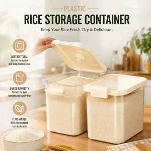 Superior Plastic Rice Storage Container Home Use Insect Proof Moisture Proof Sealed Large 20 Pound Rice Box Grain Flour